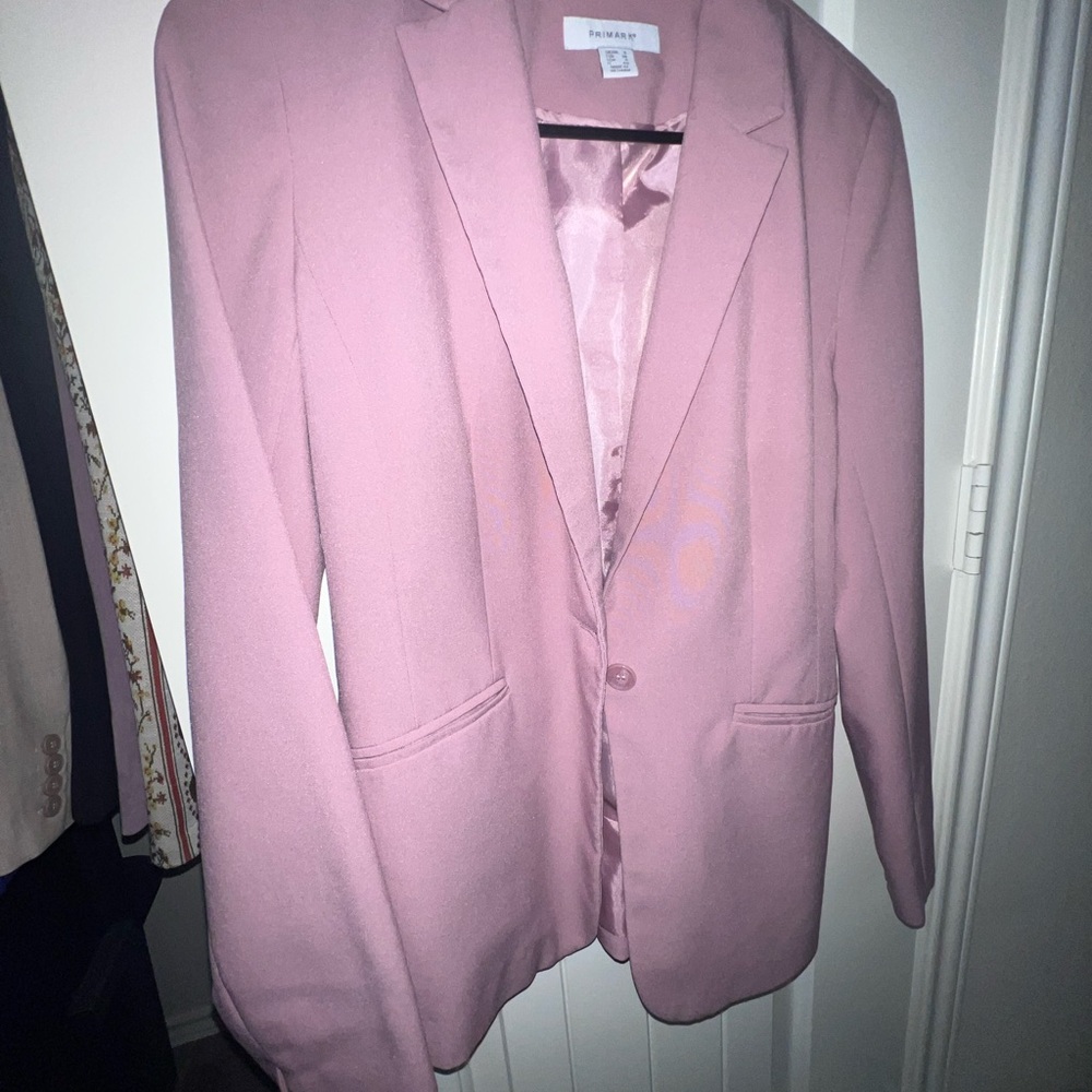 Primark Pink Textured Blazer Sport Coat